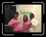 Sigma Pi Skee Week 2005 - Sorors Moyah, Sudi, and Jihan pose after their Pillow Talk program * 600 x 450 * (93KB)